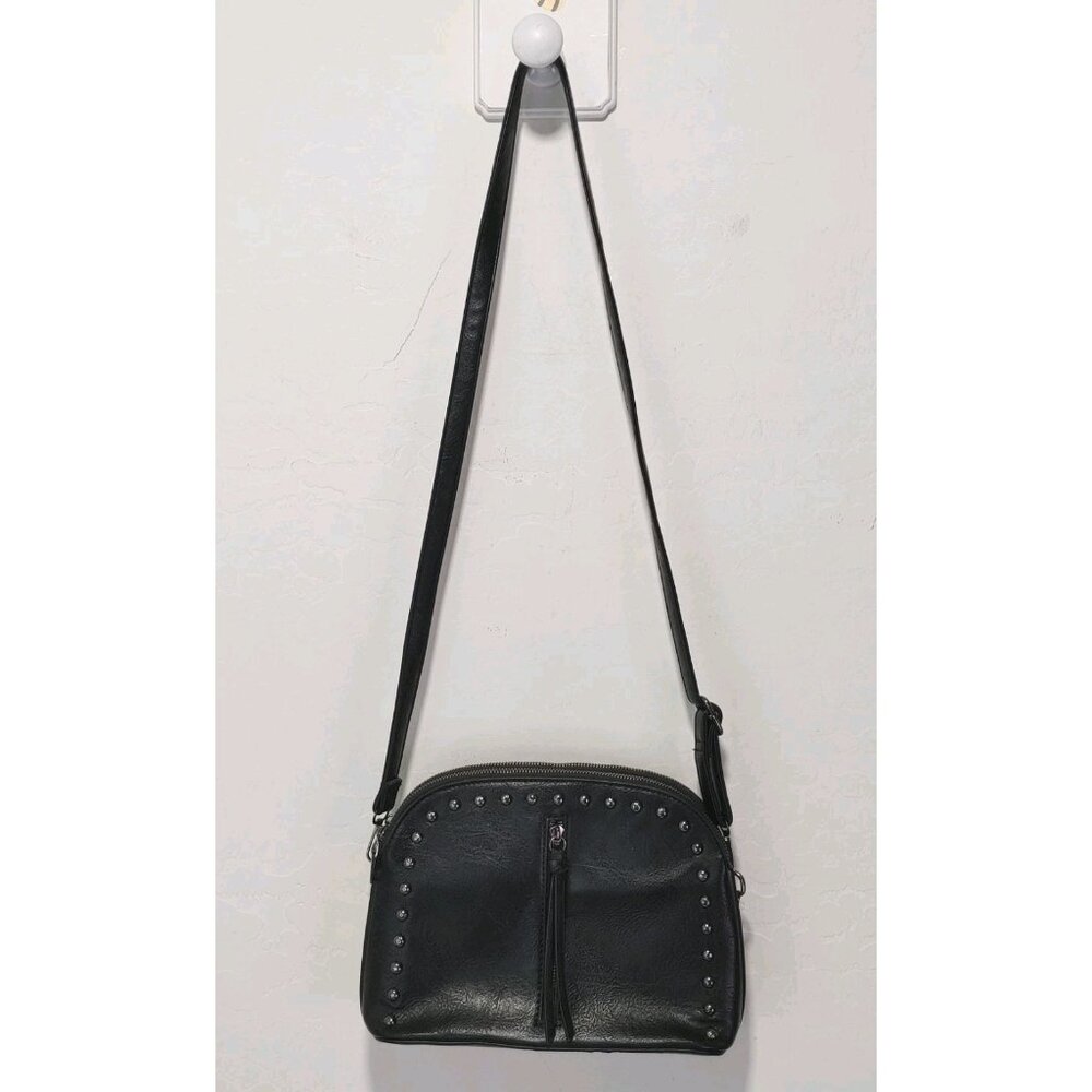 Sam & Hadley Studded Dome Faux Black Leather Preowned